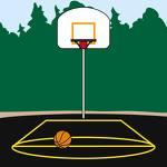 Picture of a basketball court and basketball