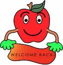 Picture of apple with welcome sign